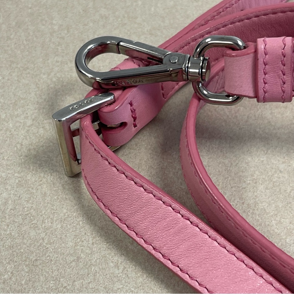 Prada Pink Nappa Gaufre Ruched Leather Two-Way Bag - Preowned - Picture 16 of 16